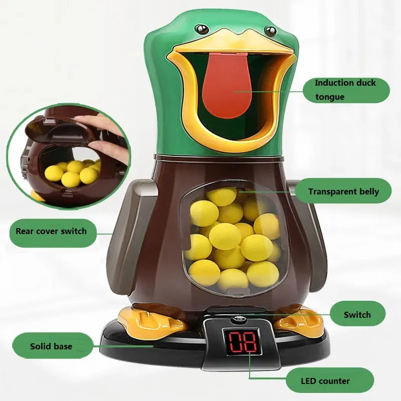 Caça Pato com ganhão de bolinha bola macia com luz eletrônico jogos de batalha de pontuação engraçado brinquedo para crianças