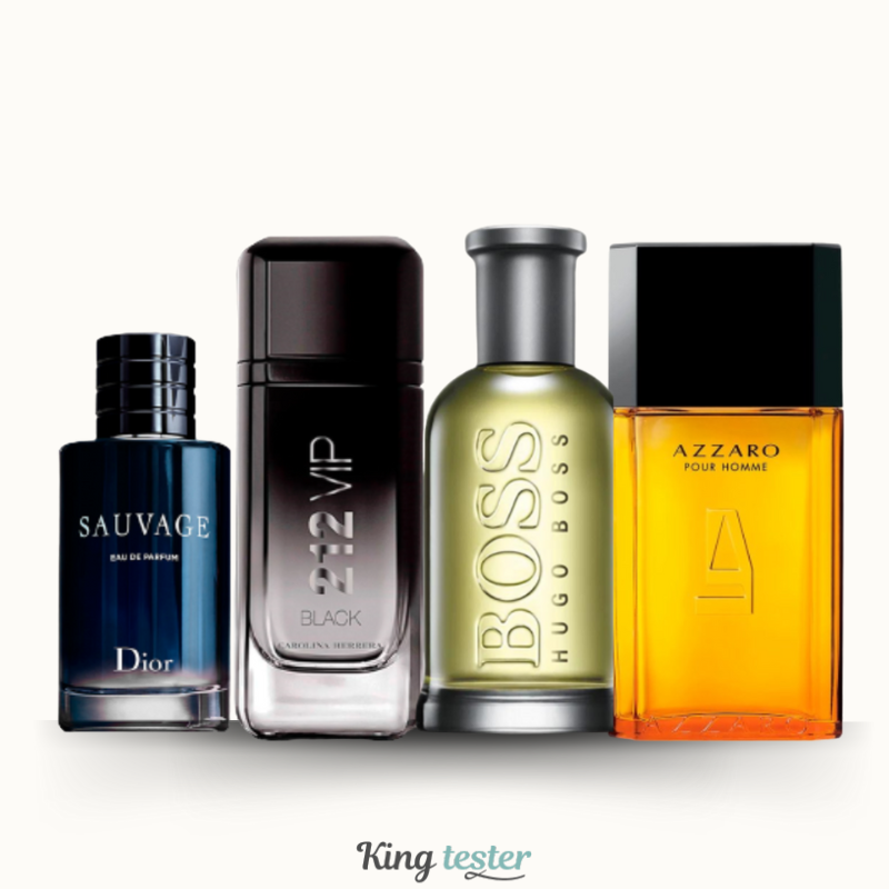 Lançamento combo de perfumes - Sauvage, 212VIP, Hugo Boss, Azzaro - 100ml