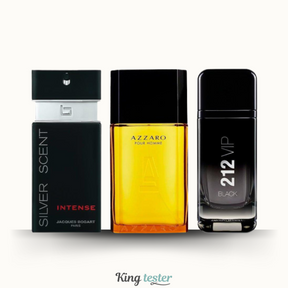 Combo de 3 Perfumes Masculinos - Silver Scent, Azzaro e 212 Black