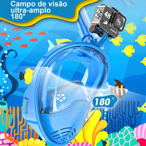 Máscara de Mergulho para mergulho com Snorkel Máscara Respiratória Acessórios De Equipamento de Natação com Suporte p/ GoPro